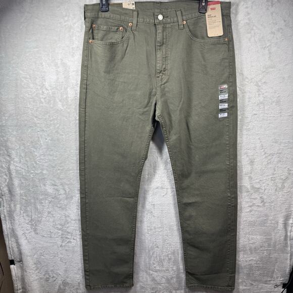 Levi's 505 Regular Eco Ease NEW Mens Jeans 36X34 Green Straight Leg Stretch Zip - Picture 1 of 15